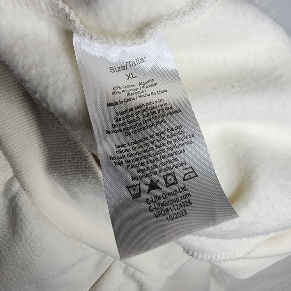 Hello Kitty Women's XL Graphic Hoodie Pullover Off-White Sweatshirt Hello‎ Kitty - Picture 4 of 5